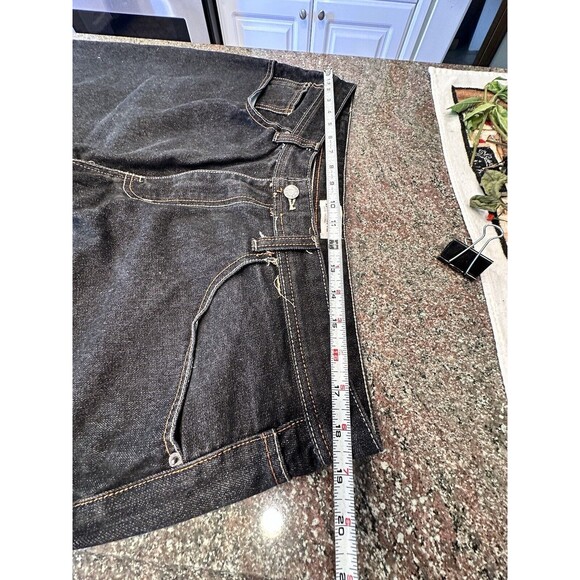 Ablanche‎ Embellish y2k Straight Cut Denim Jeans,Stone Wash Black baggy size 40 - Picture 7 of 11